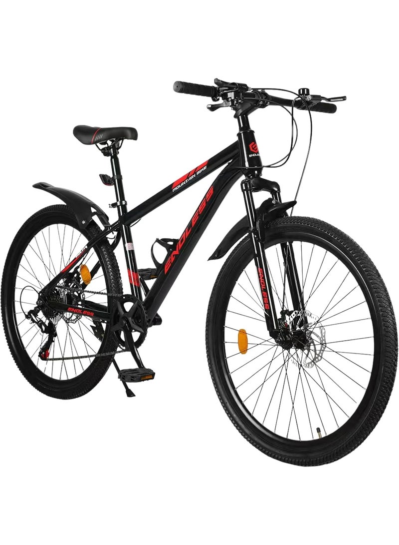 Endless 26" 7-Speed Mountain Bike for Adults | High Carbon Steel 18" Frame, Disc Brakes, Suspension MTB with Front & Rear Mudguards, Adjustable Seat, 2.135" All-Terrain Tires – Men & Women - Image 2